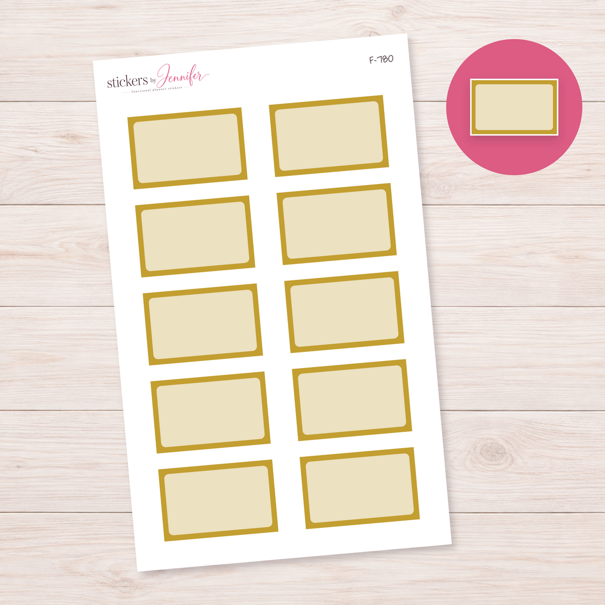 Mustard Framed Planner Box Planner Stickers | F-780
