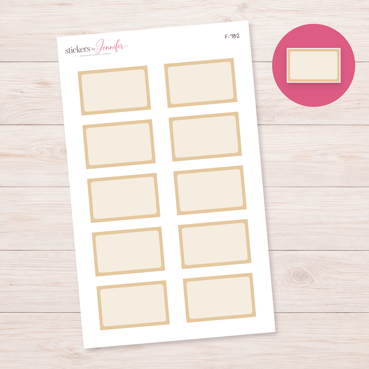 Cream Framed Planner Box Planner Stickers | F-782