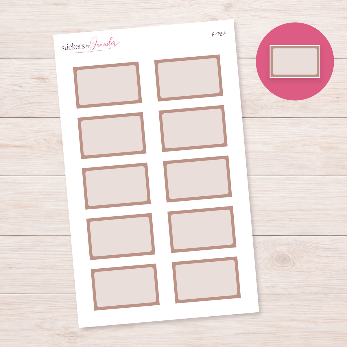 Dusty Rose Framed Planner Box Planner Stickers | F-784