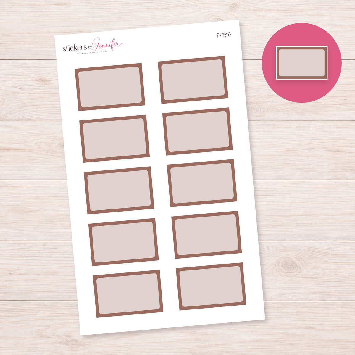 Brown Framed Planner Box Planner Stickers | F-785
