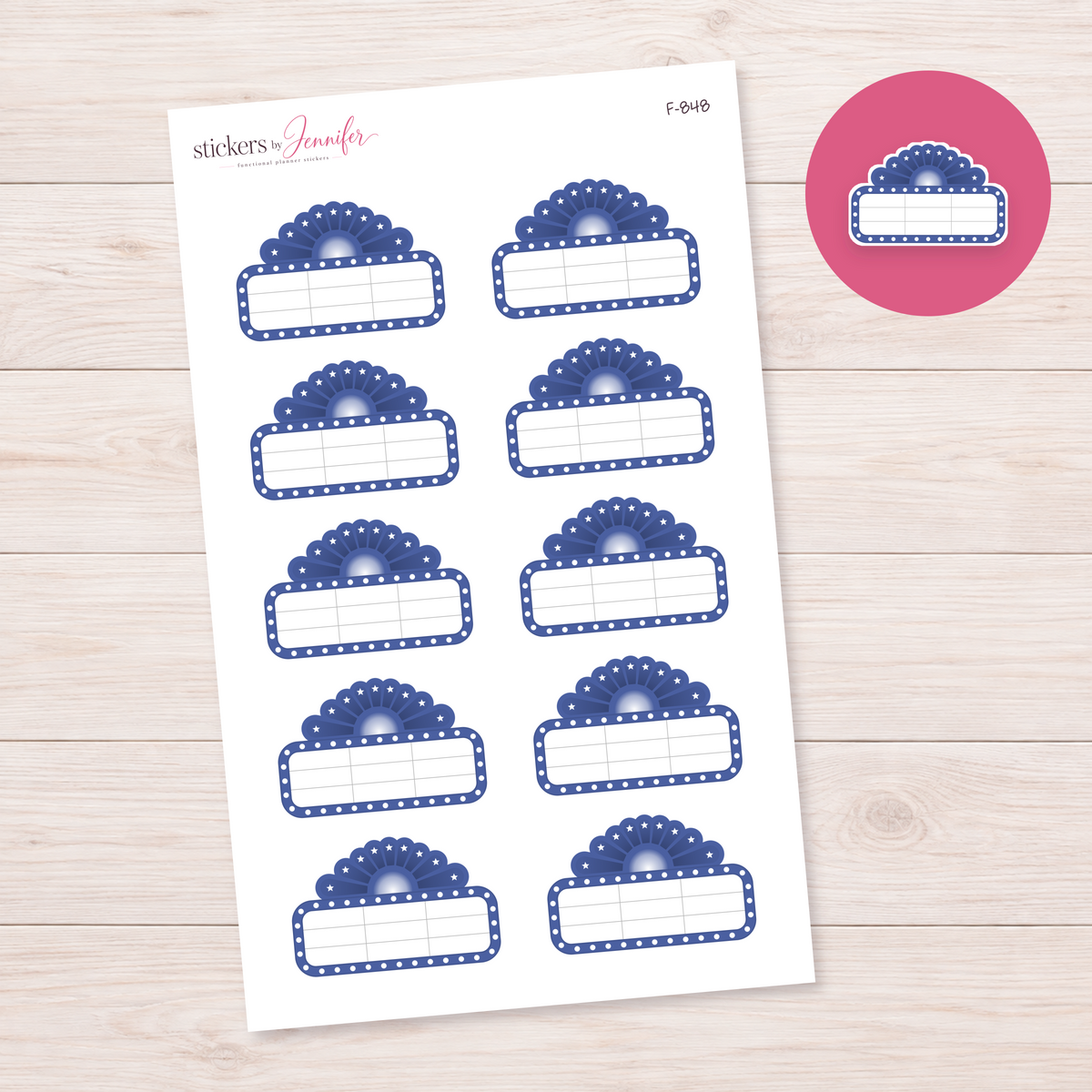 Indigo Marquee Planner Label Planner Stickers | F-848