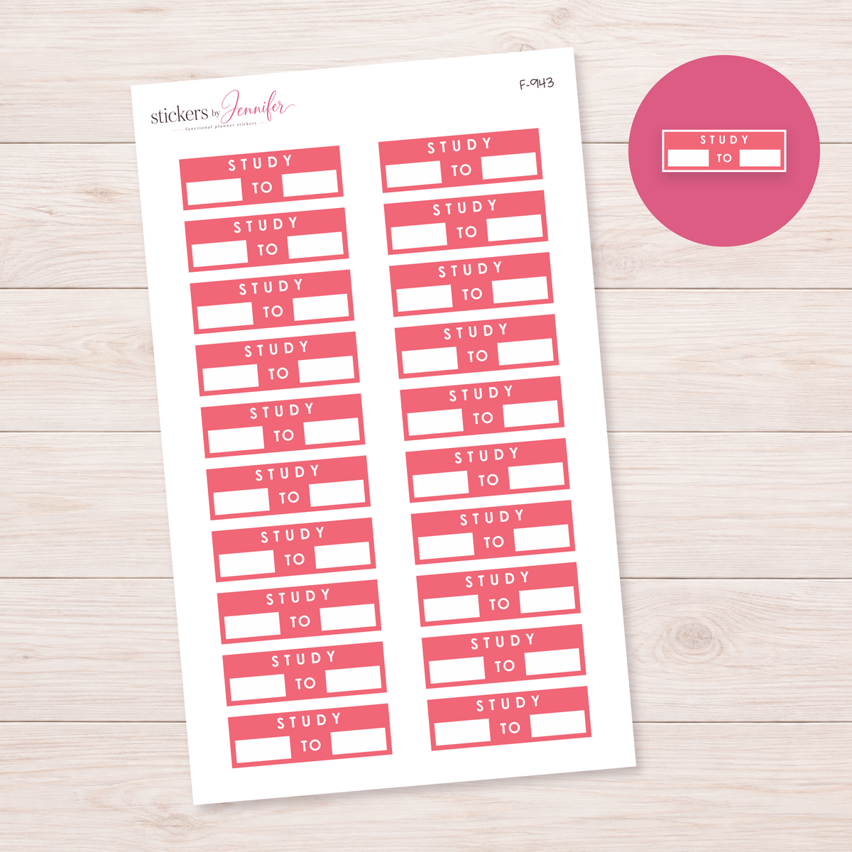 Rose Study Time Label Planner Stickers | F-943