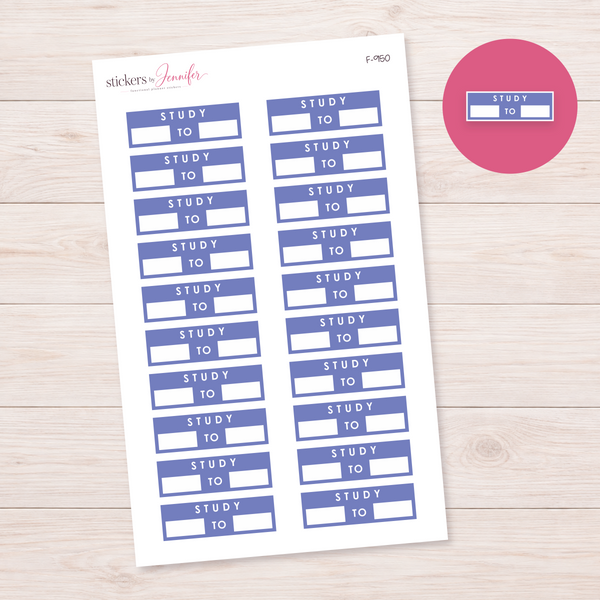 Periwinkle Study Time Label Planner Stickers | F-950