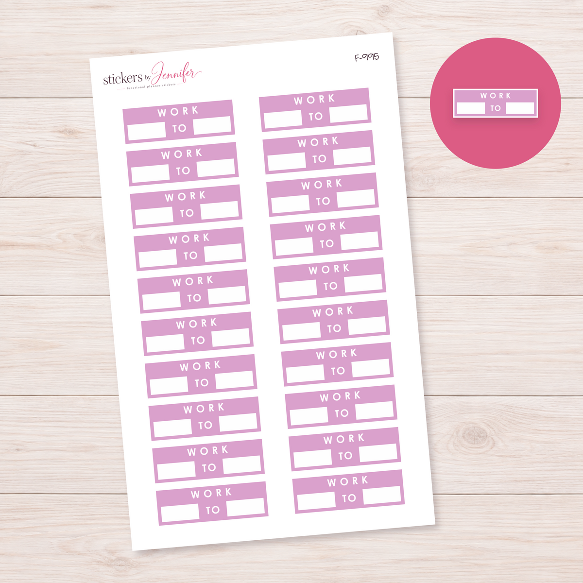 Lavender Work Hours Label Planner Stickers | F-995