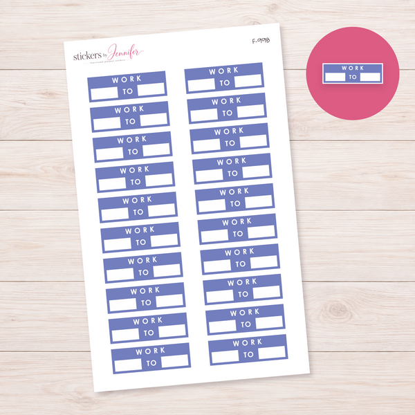 Periwinkle Work Hours Label Planner Stickers | F-998