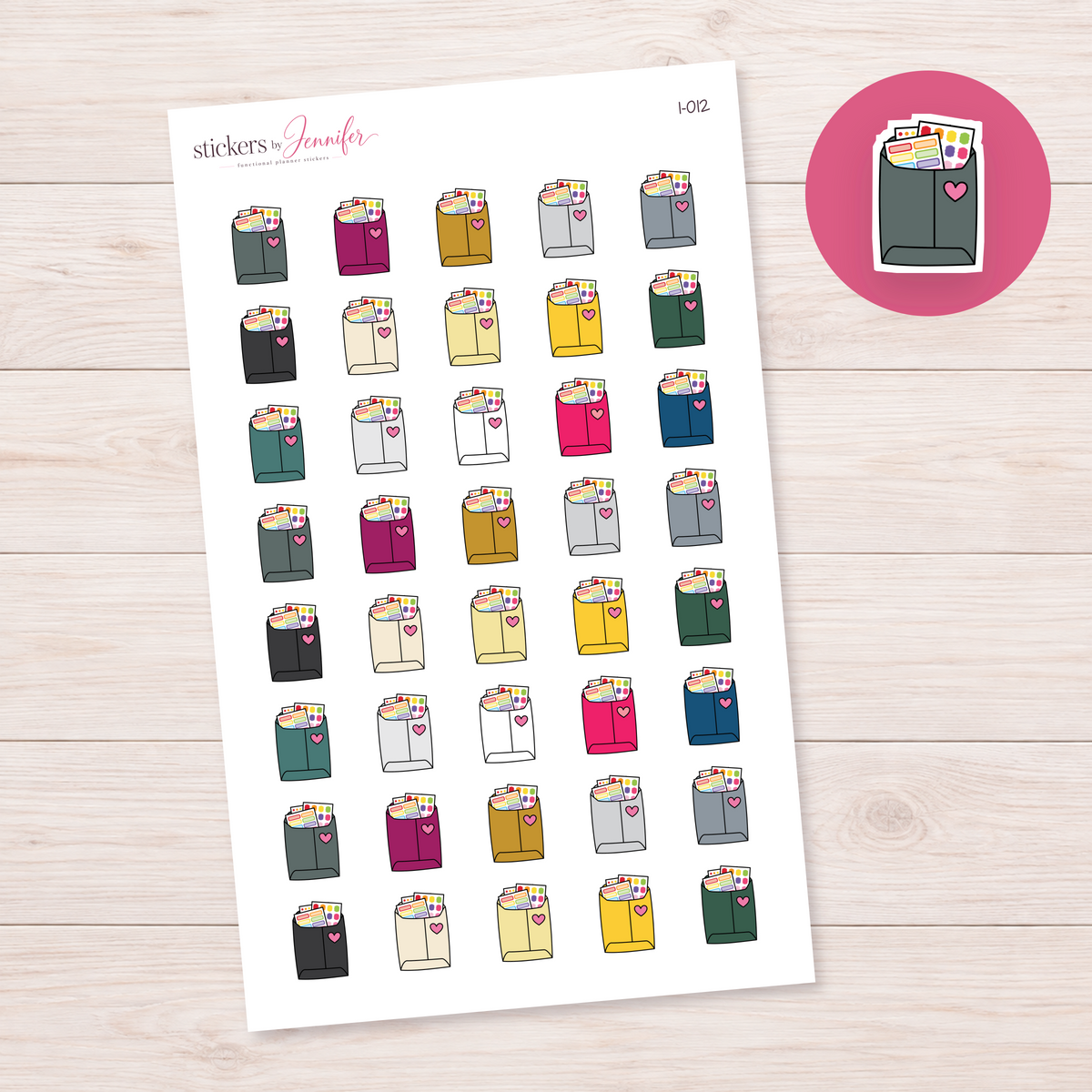 Gray Sticker Mail Envelope Planner Stickers | I-012