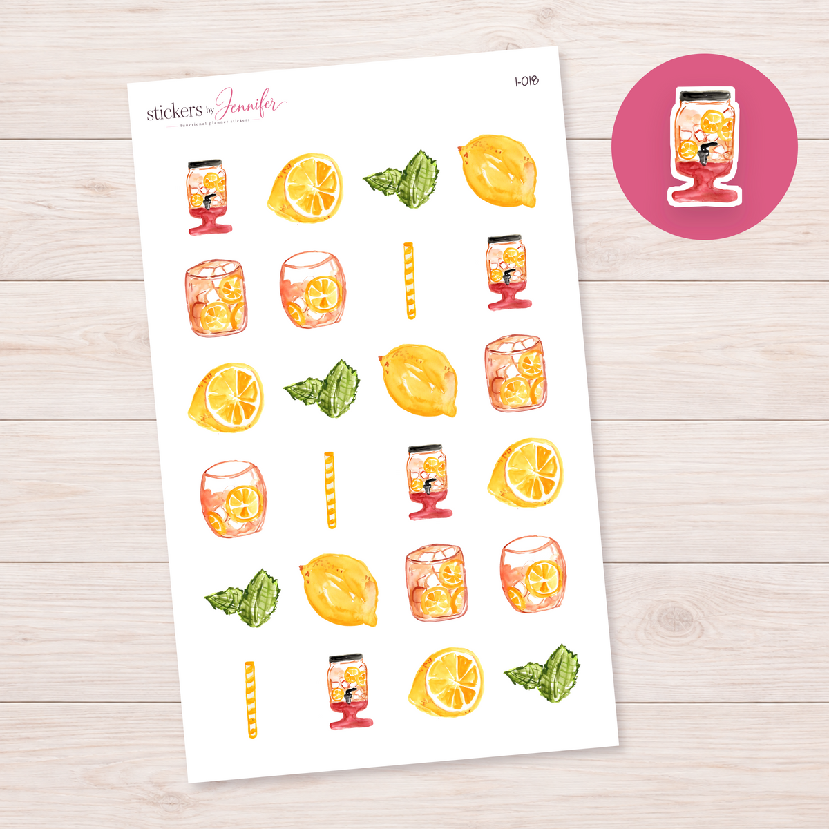Citrus Drink Dispenser Planner Stickers | I-018