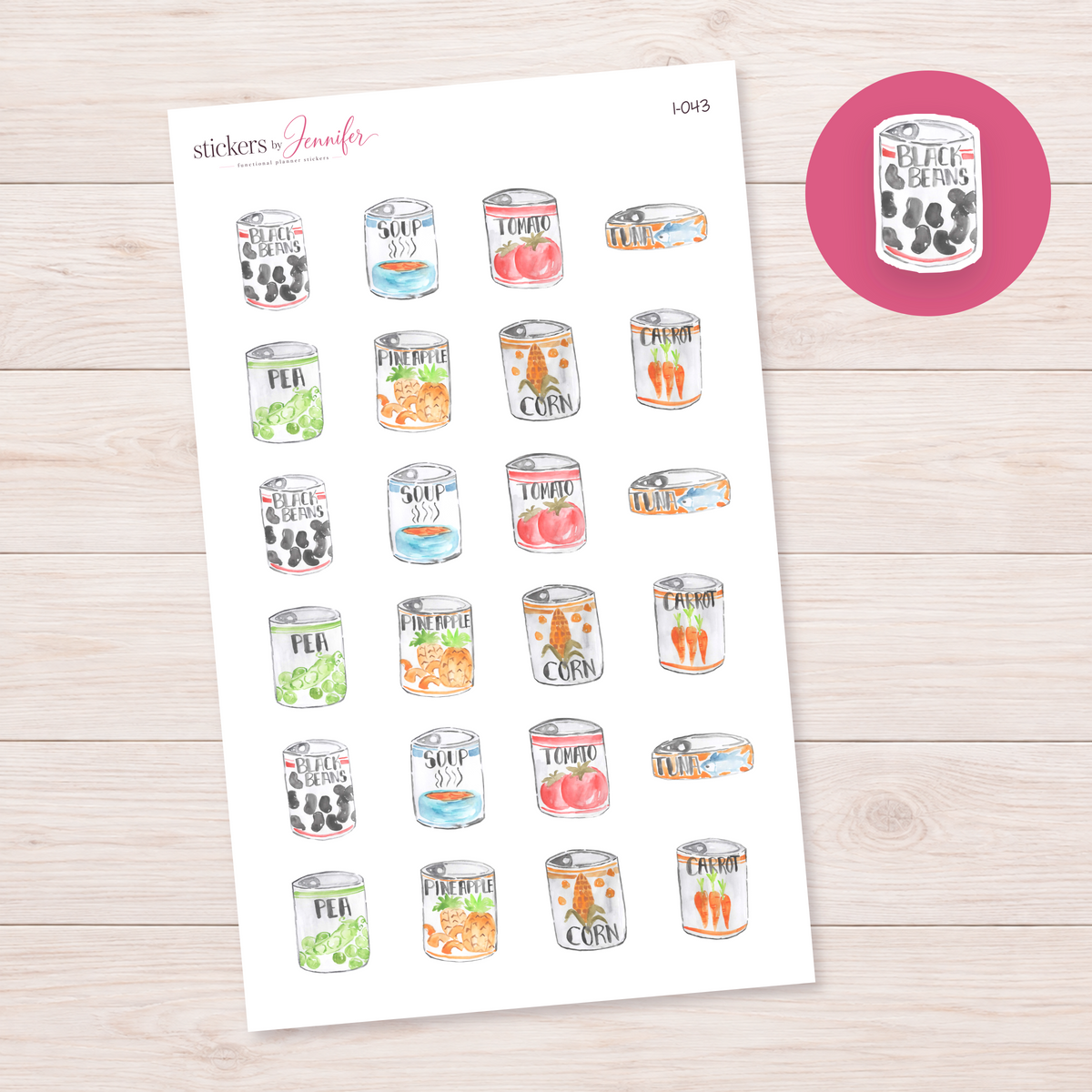 Black Beans Can Planner Stickers | I-043