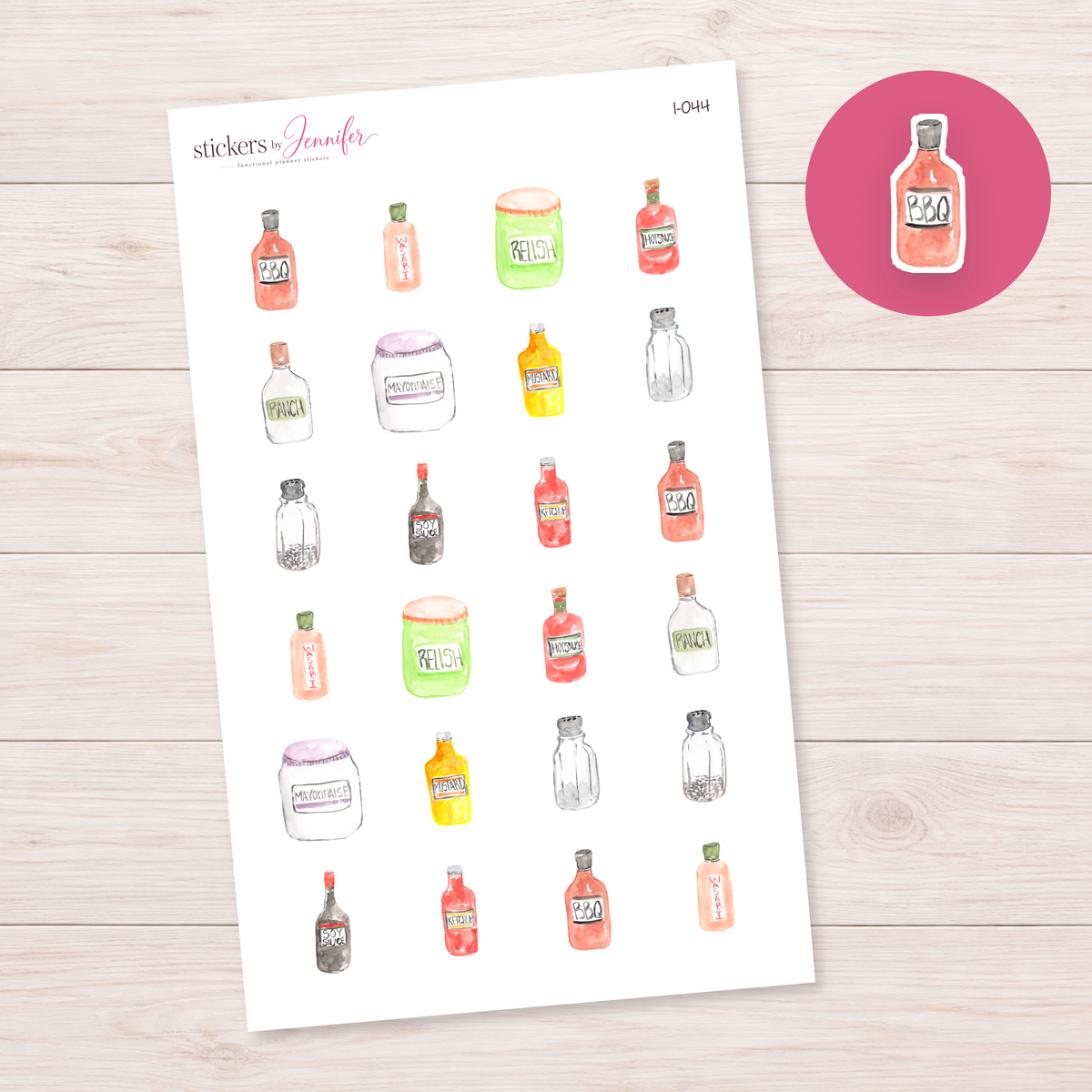 BBQ Sauce Bottle Planner Stickers | I-044