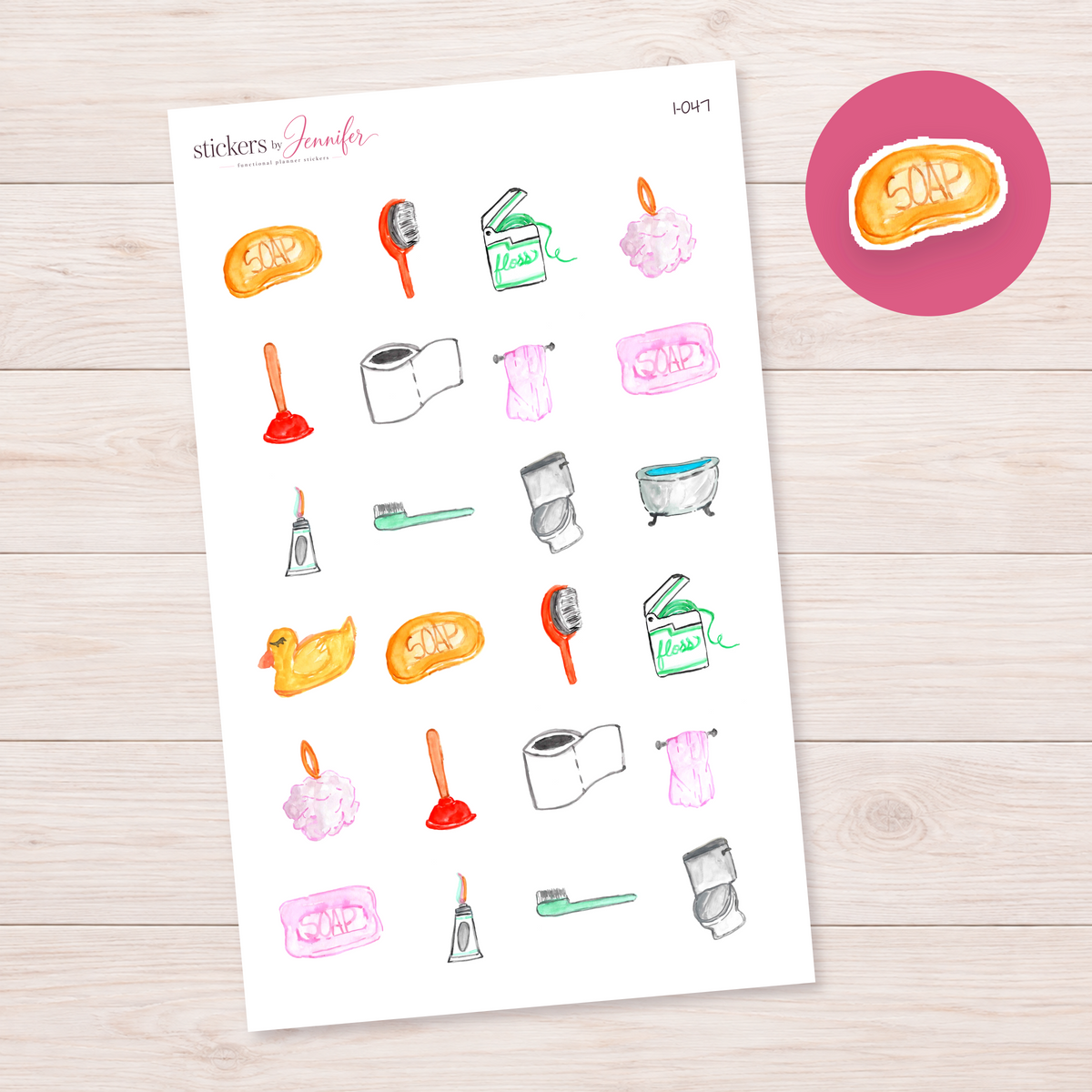 Golden Soap Bar Planner Stickers | I-047