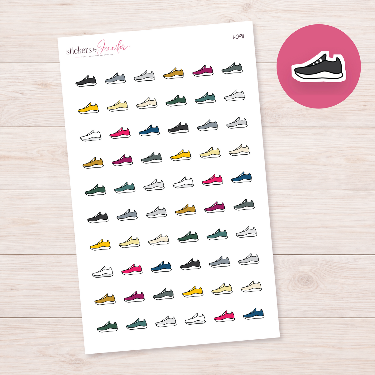 Black Slip-On Shoe Planner Stickers | I-091