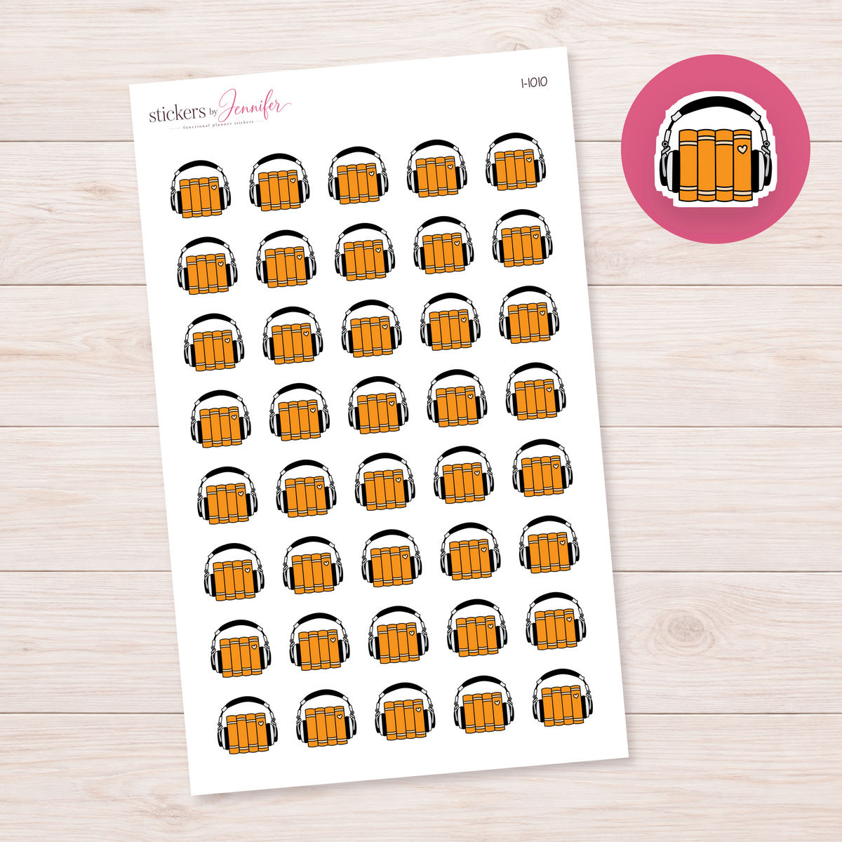 Orange Audiobooks Planner Stickers | I-1010