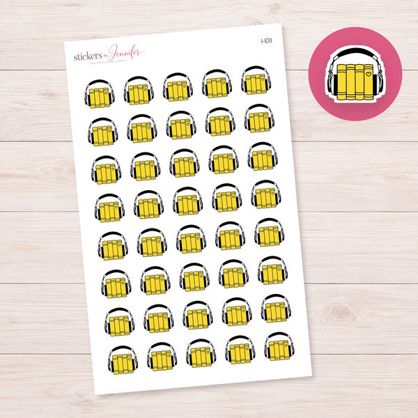 Bright Yellow Audiobooks Planner Stickers | I-1011