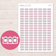 Pink Hanging Photo Frames Planner Stickers | I-10132 — 5 × 7 inch sheet and enlarged sticker detail