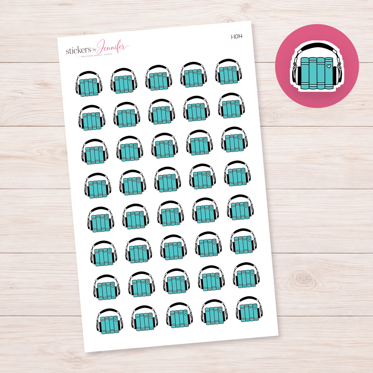Teal Audiobooks Planner Stickers | I-1014
