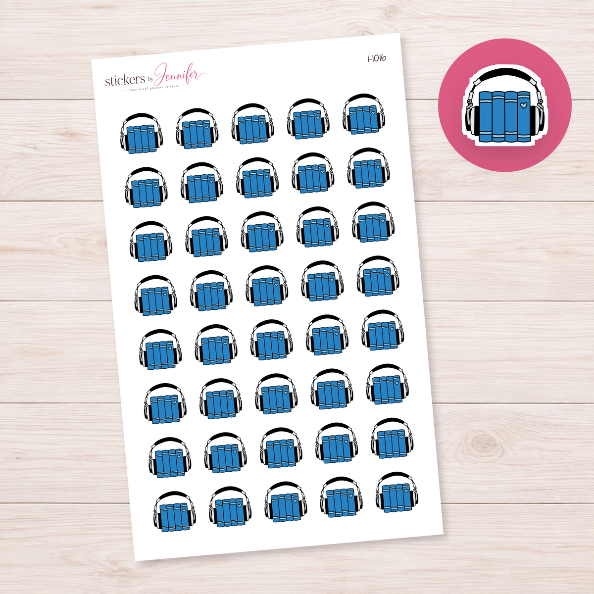 Blue Audiobook Books Planner Stickers | I-1016