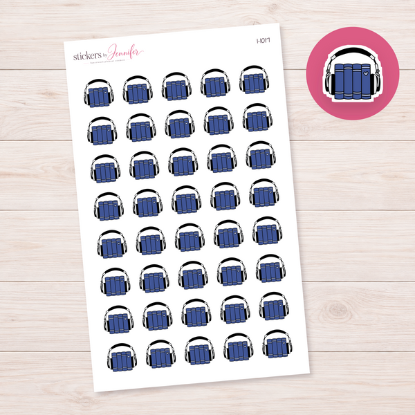 Blue Audiobooks Planner Stickers | I-1017