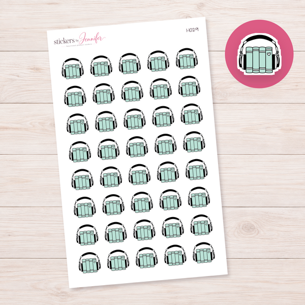 Mint Audiobooks Planner Stickers | I-1029