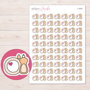 Peach Dish Soap and Plate Planner Stickers | I-10293 — 5 × 7 inch sheet and enlarged sticker detail
