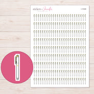 Yellow Accent Highlighter Planner Stickers | I-10308 — 5 × 7 inch sheet and enlarged sticker detail