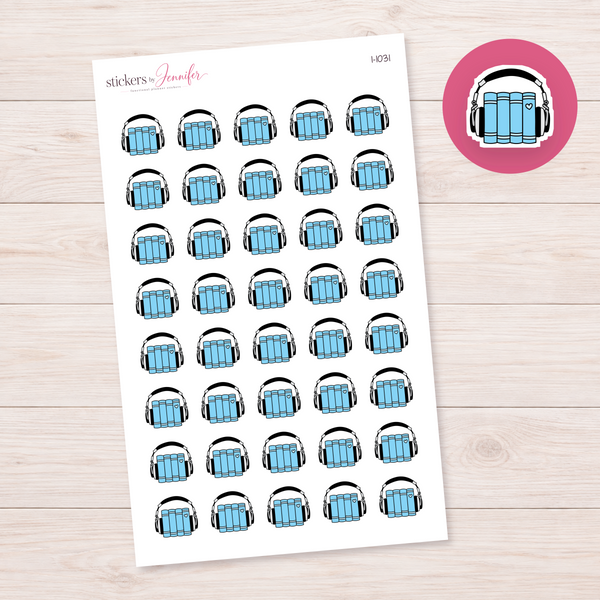 Blue Audiobook Icon Planner Stickers | I-1031