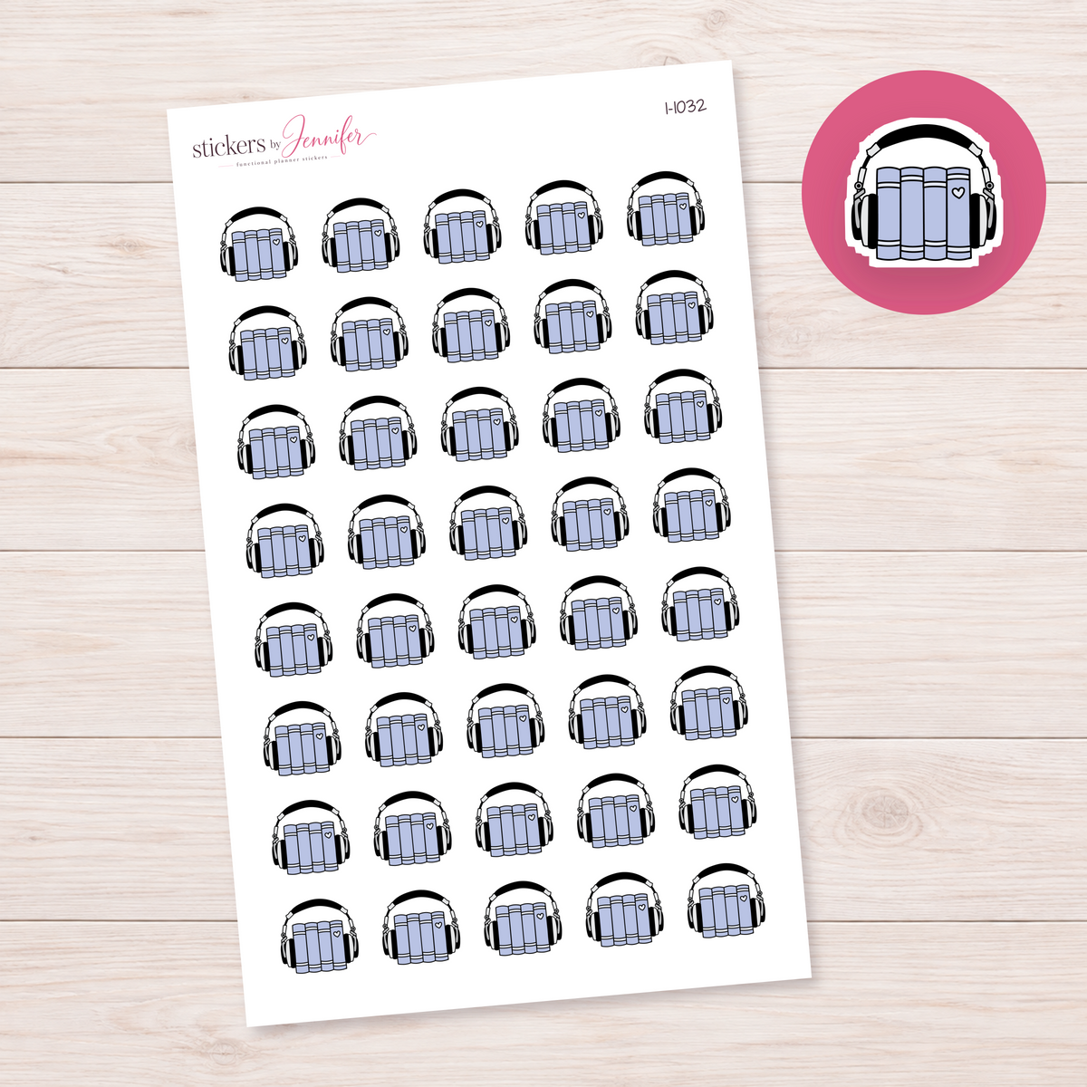Periwinkle Audiobook Books Planner Stickers | I-1032