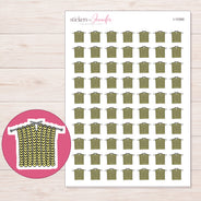 Yellow Knitting Project Planner Stickers | I-10360 — 5 × 7 inch sheet and enlarged sticker detail