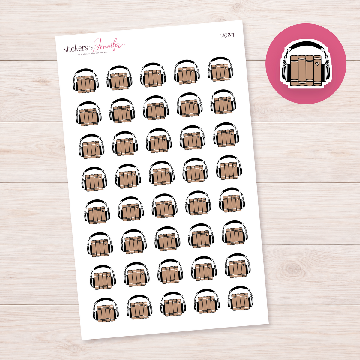 Brown Audiobooks Planner Stickers | I-1037