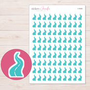 Teal Winding Road Planner Stickers | I-10420 — 5 × 7 inch sheet and enlarged sticker detail