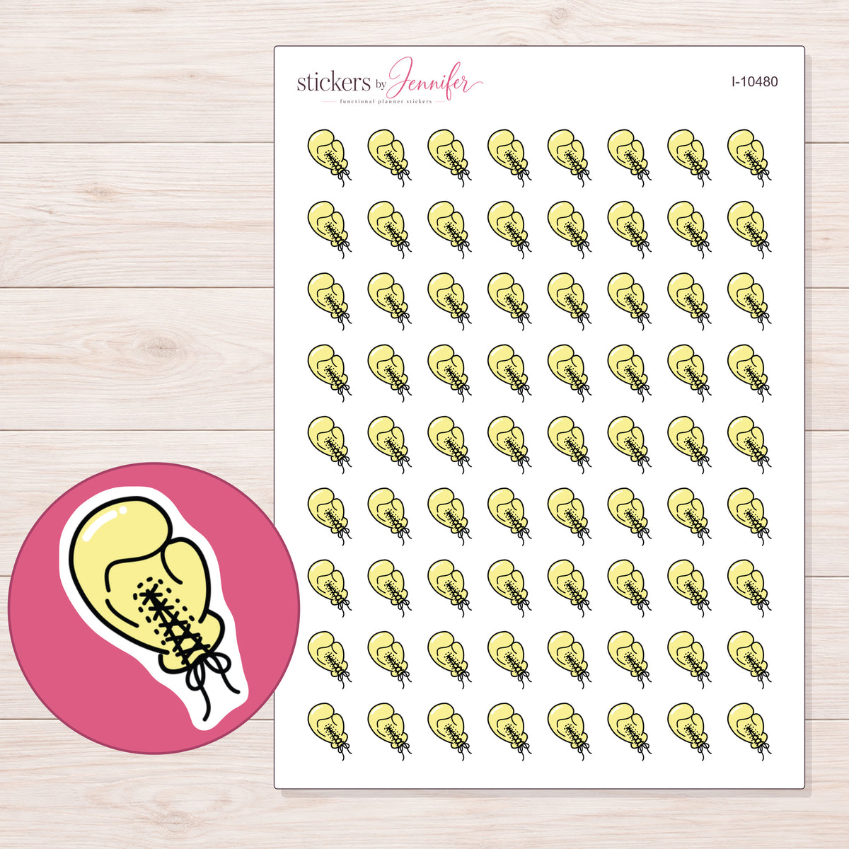 I-10480 planner sticker sheet with enlarged sticker detail