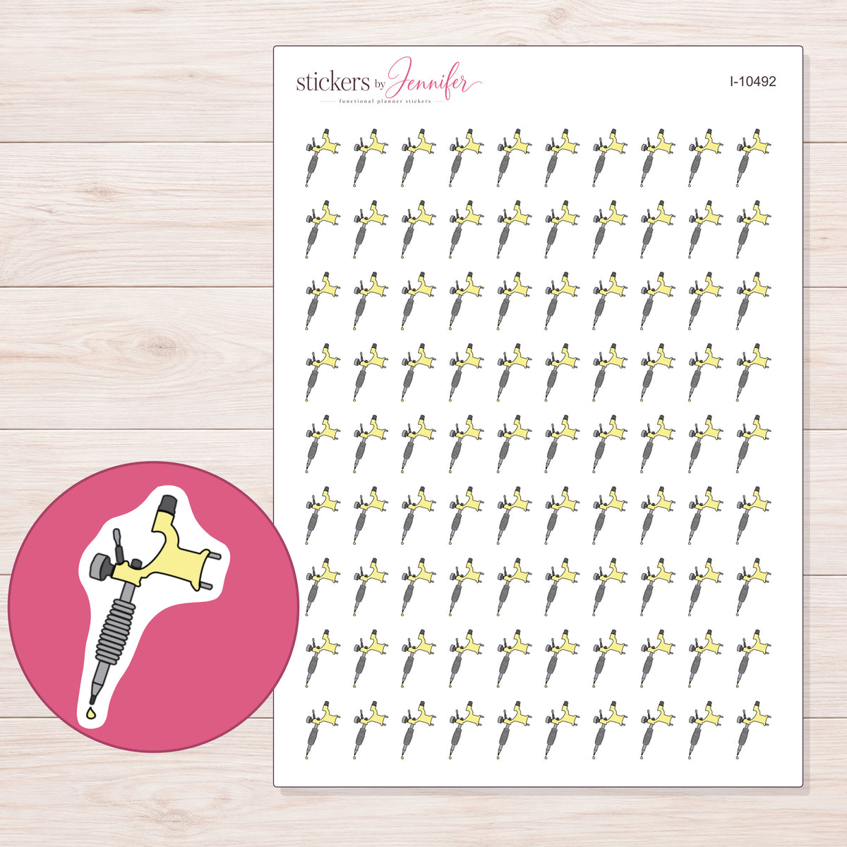 I-10492 planner sticker sheet with enlarged sticker detail
