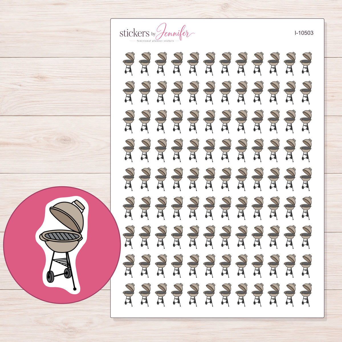 I-10503 planner sticker sheet with enlarged sticker detail