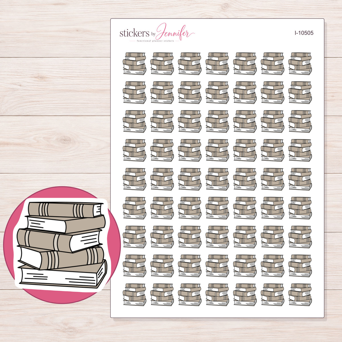 I-10505 planner sticker sheet with enlarged sticker detail