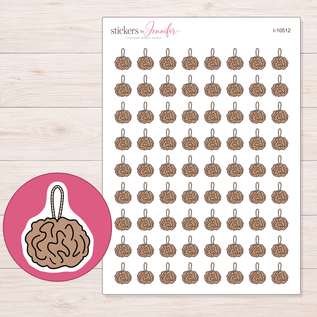 I-10512 planner sticker sheet with enlarged sticker detail