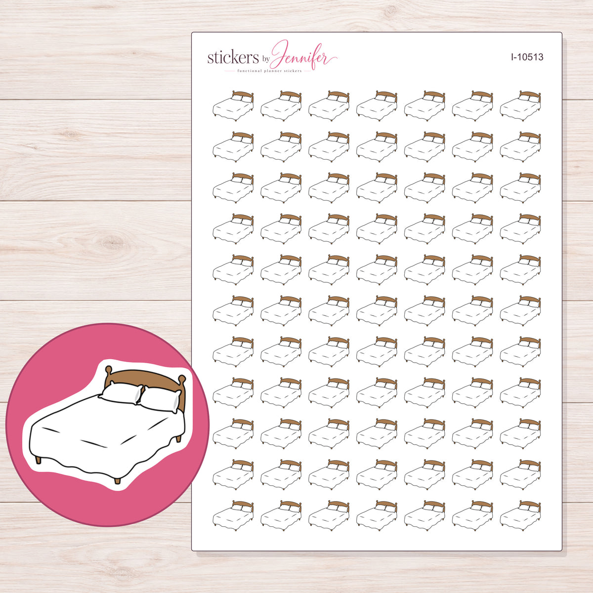I-10513 planner sticker sheet with enlarged sticker detail