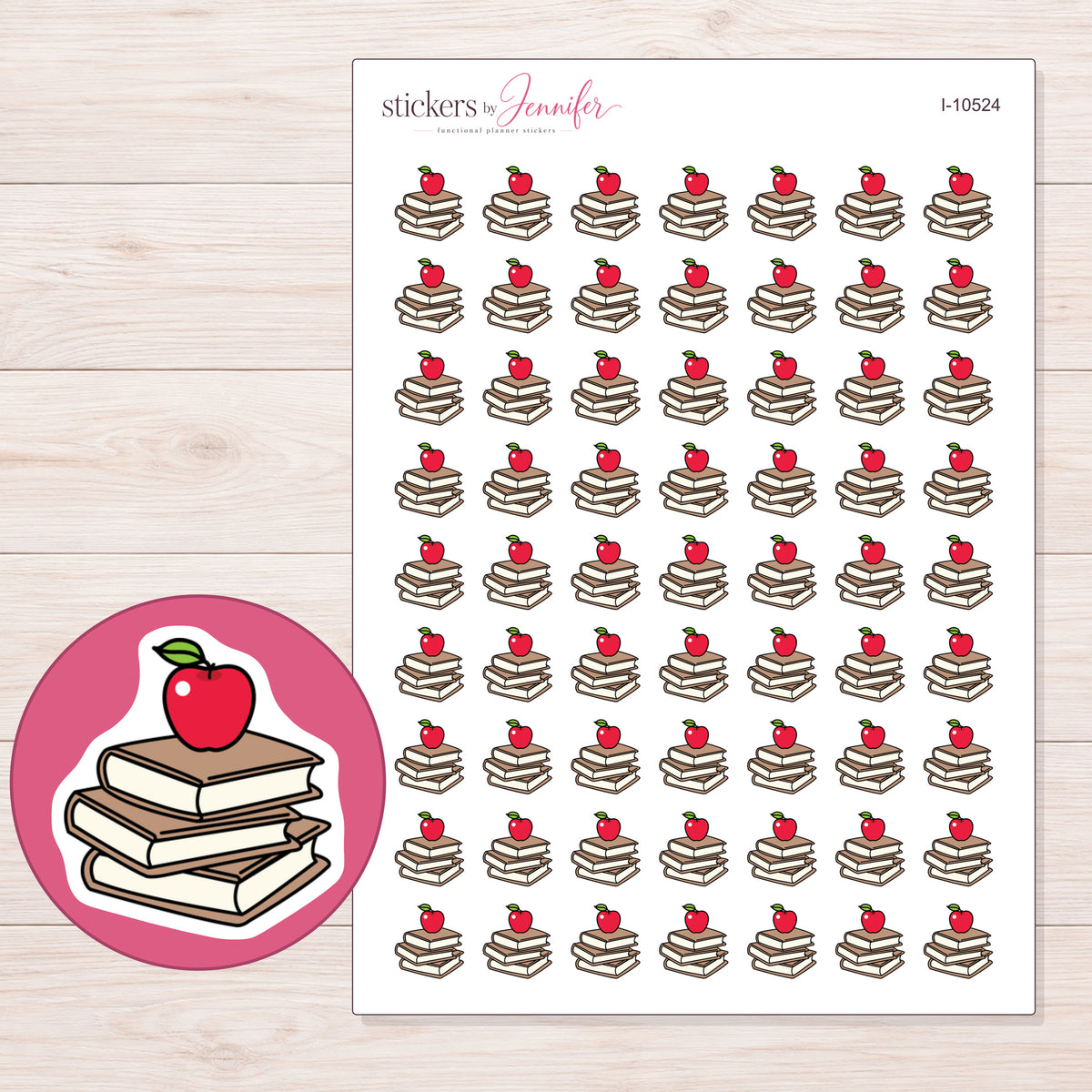 I-10524 planner sticker sheet with enlarged sticker detail