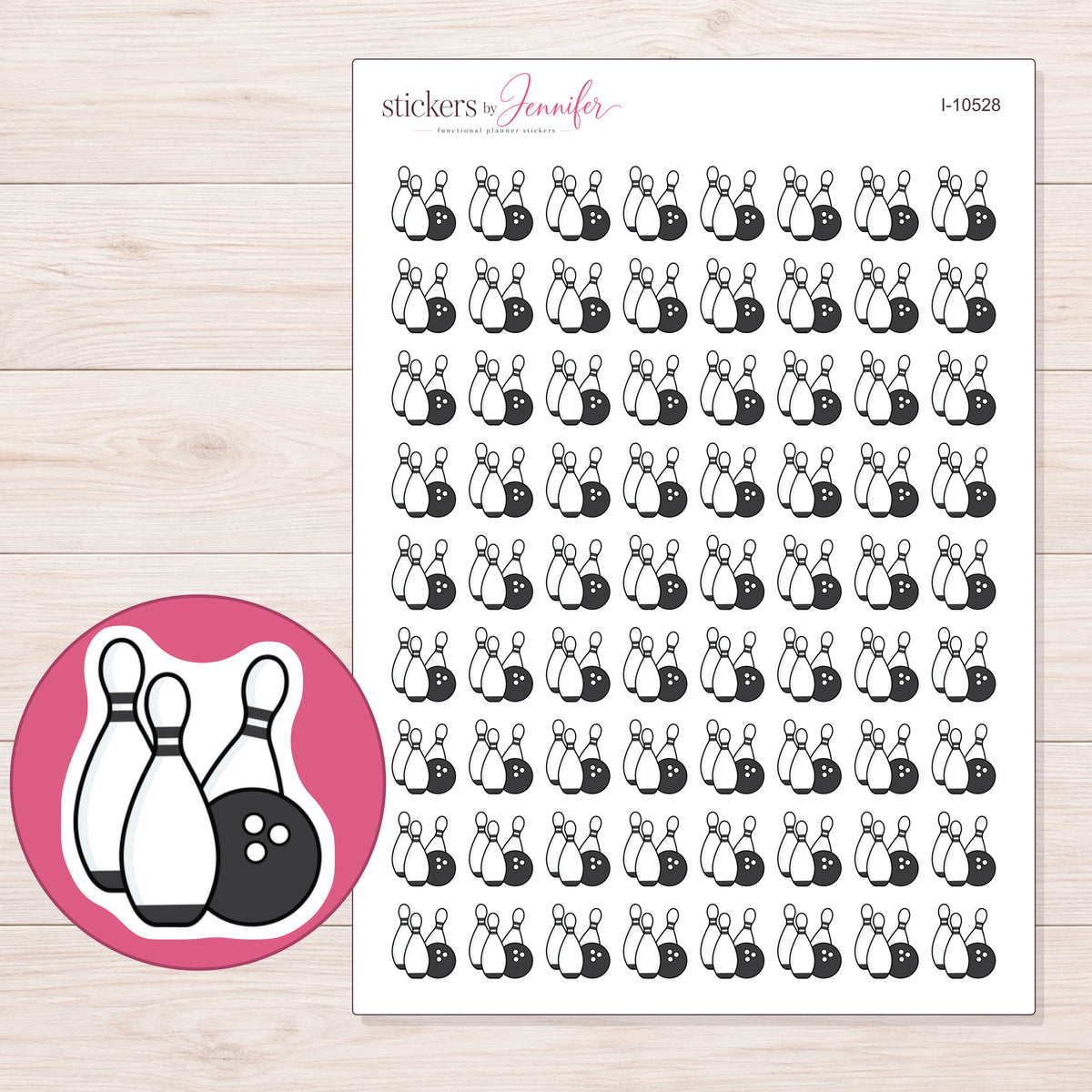 I-10528 planner sticker sheet with enlarged sticker detail