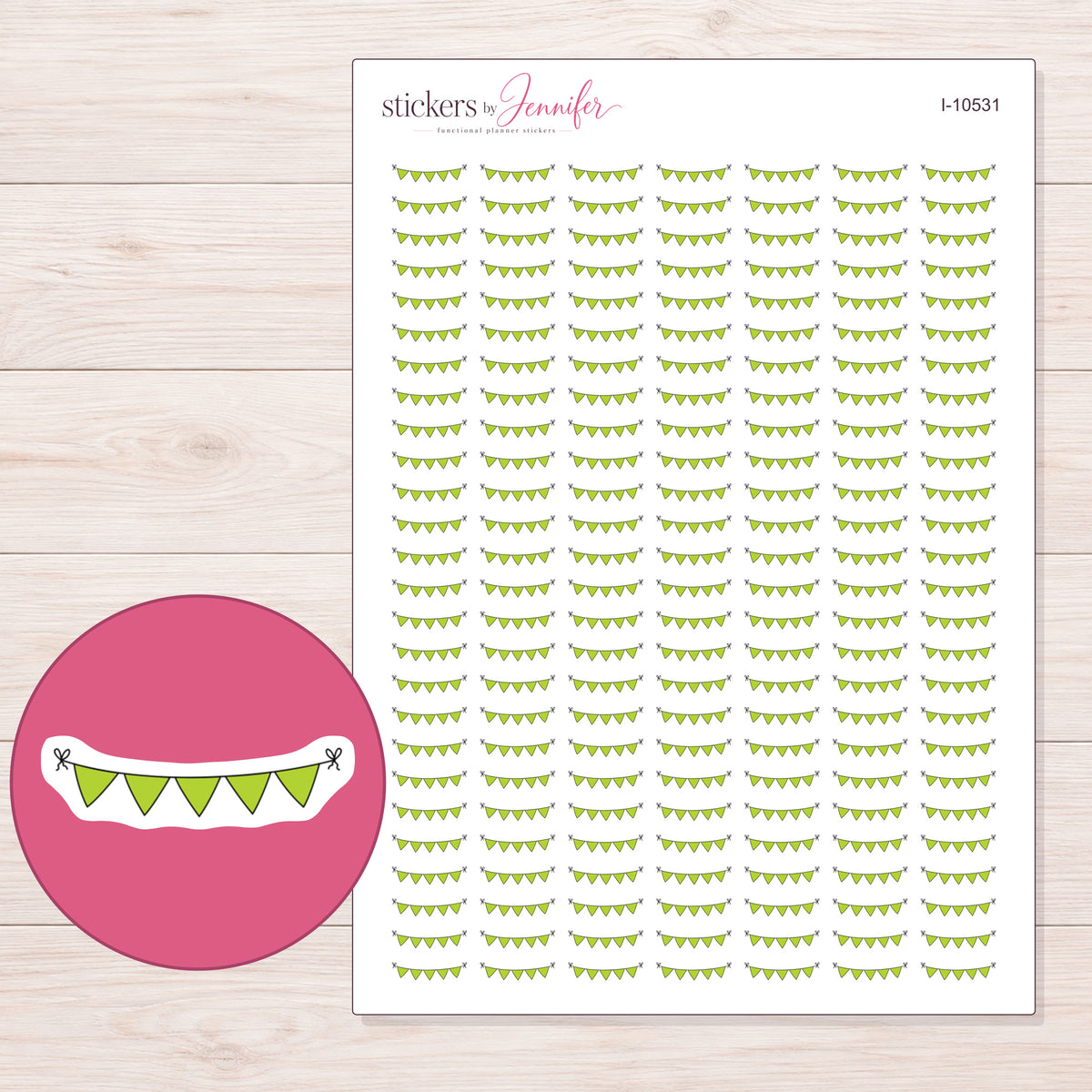 I-10531 planner sticker sheet with enlarged sticker detail