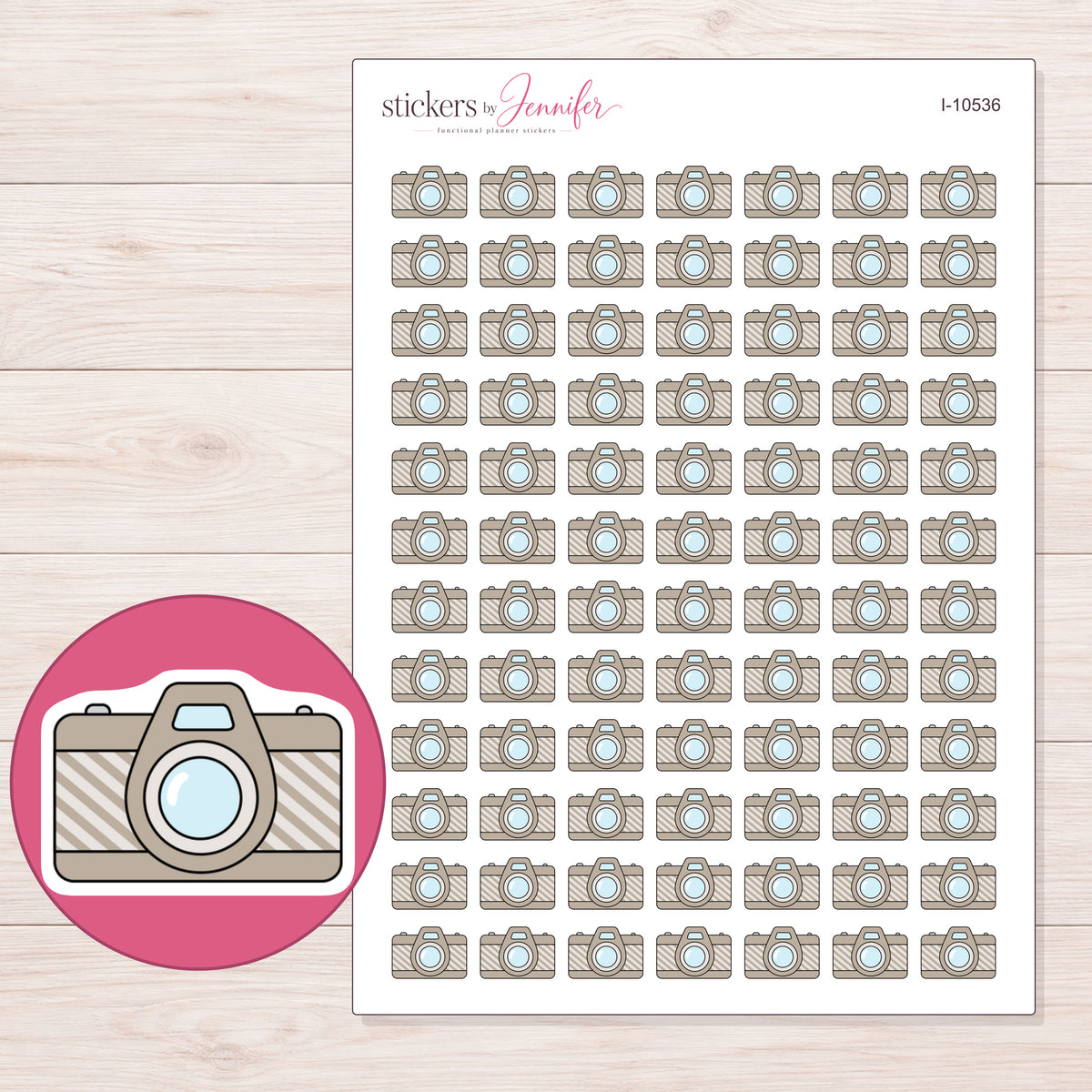 I-10536 planner sticker sheet with enlarged sticker detail