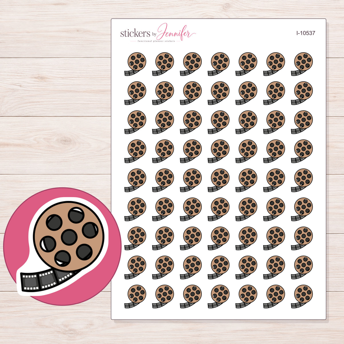 I-10537 planner sticker sheet with enlarged sticker detail