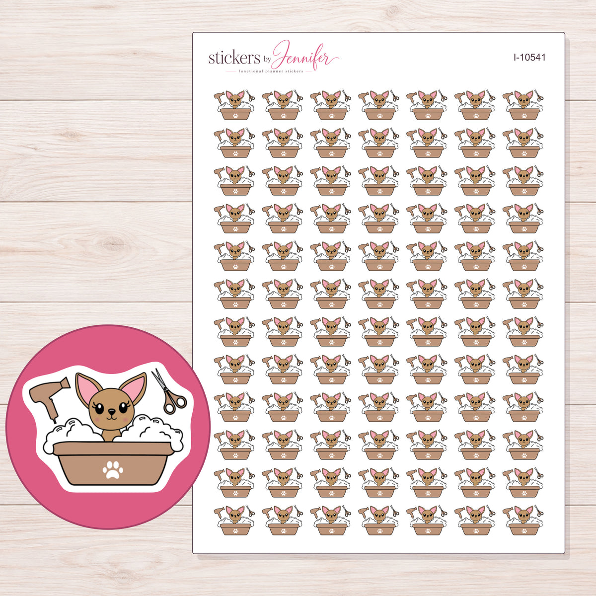 I-10541 planner sticker sheet with enlarged sticker detail