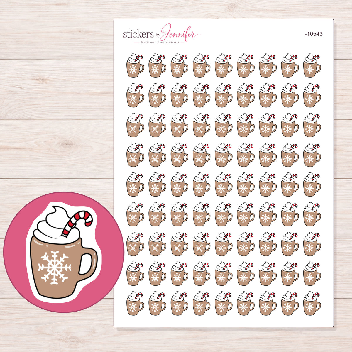 I-10543 planner sticker sheet with enlarged sticker detail
