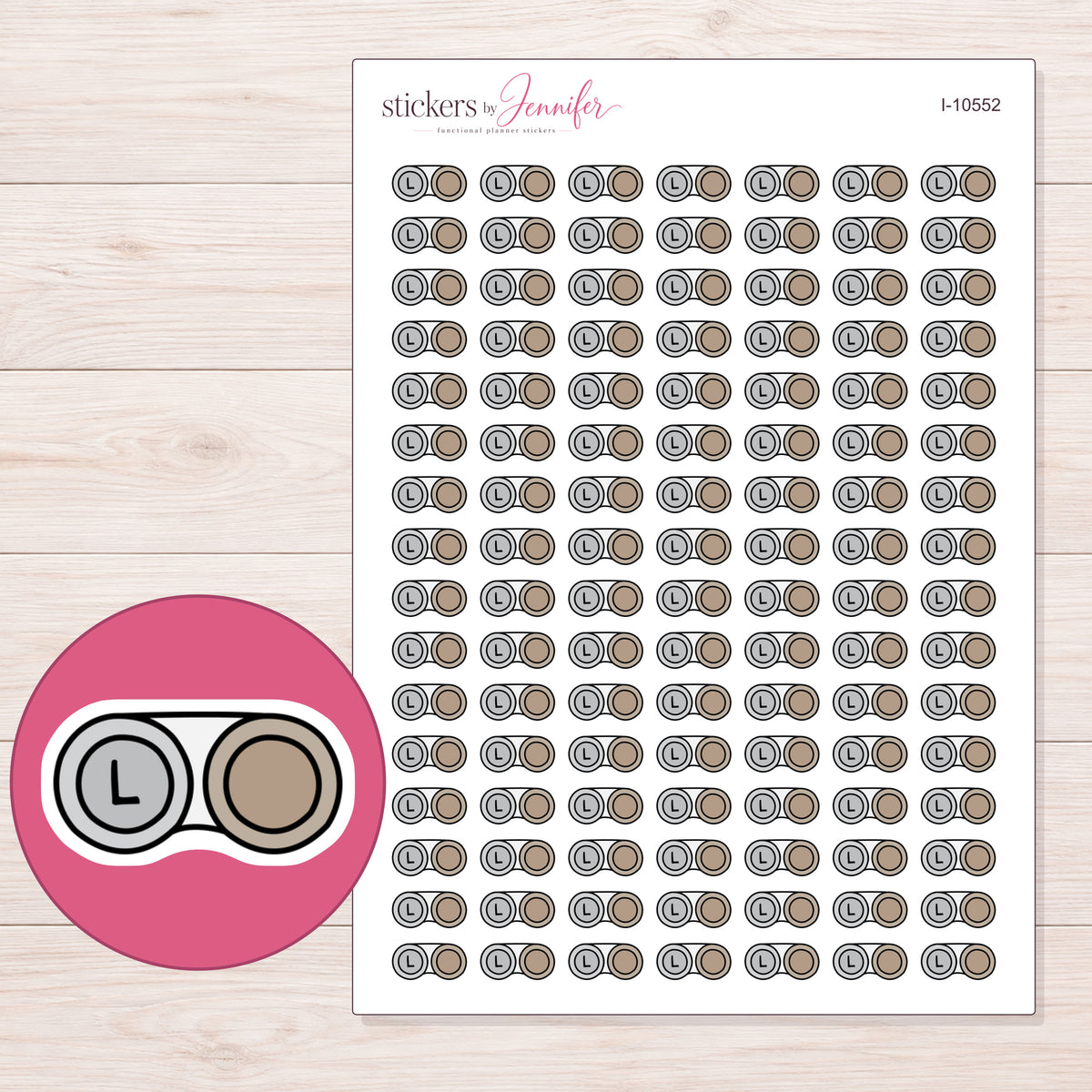 I-10552 planner sticker sheet with enlarged sticker detail