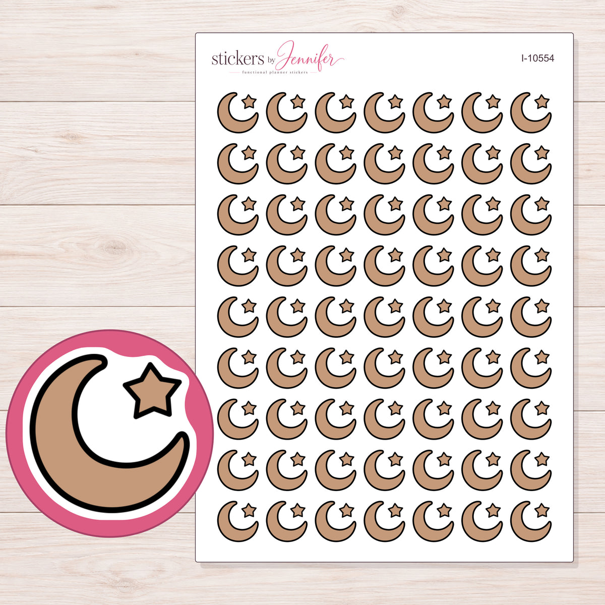 I-10554 planner sticker sheet with enlarged sticker detail