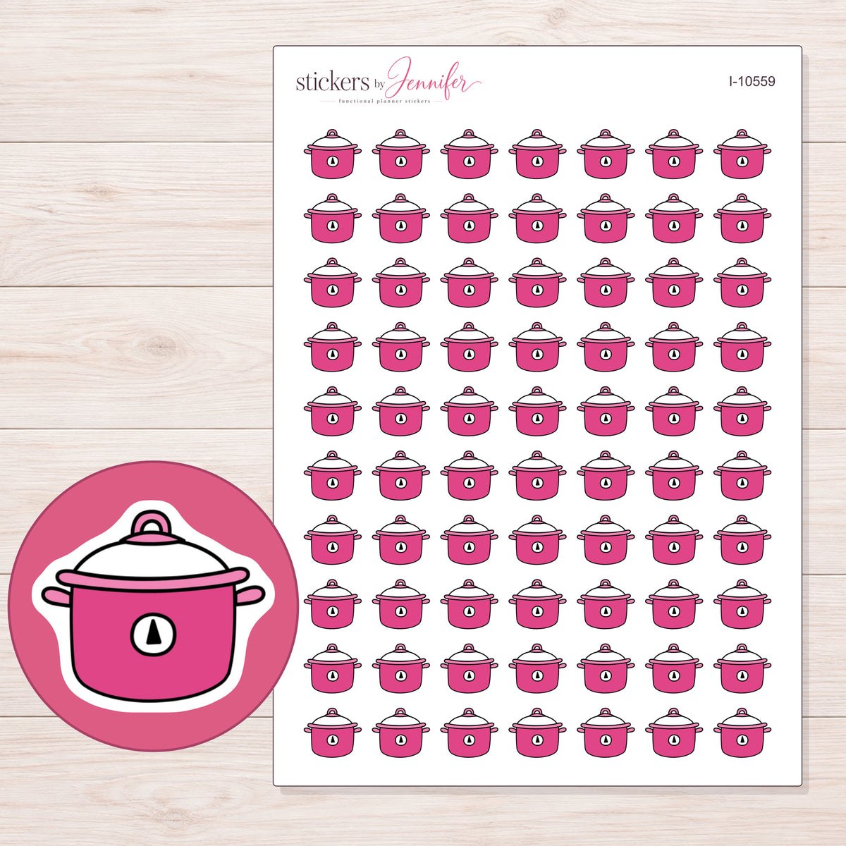 I-10559 planner sticker sheet with enlarged sticker detail