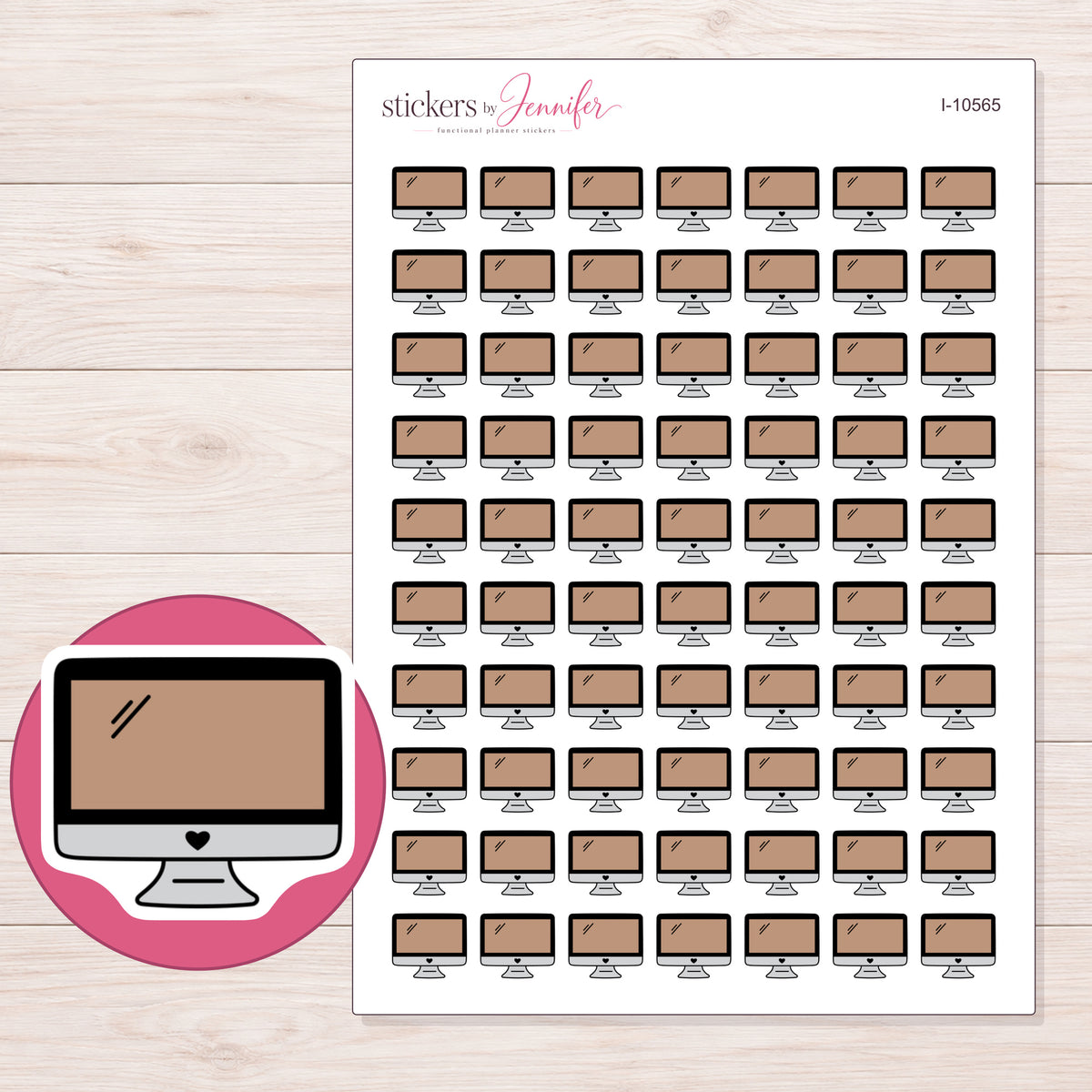 I-10565 planner sticker sheet with enlarged sticker detail