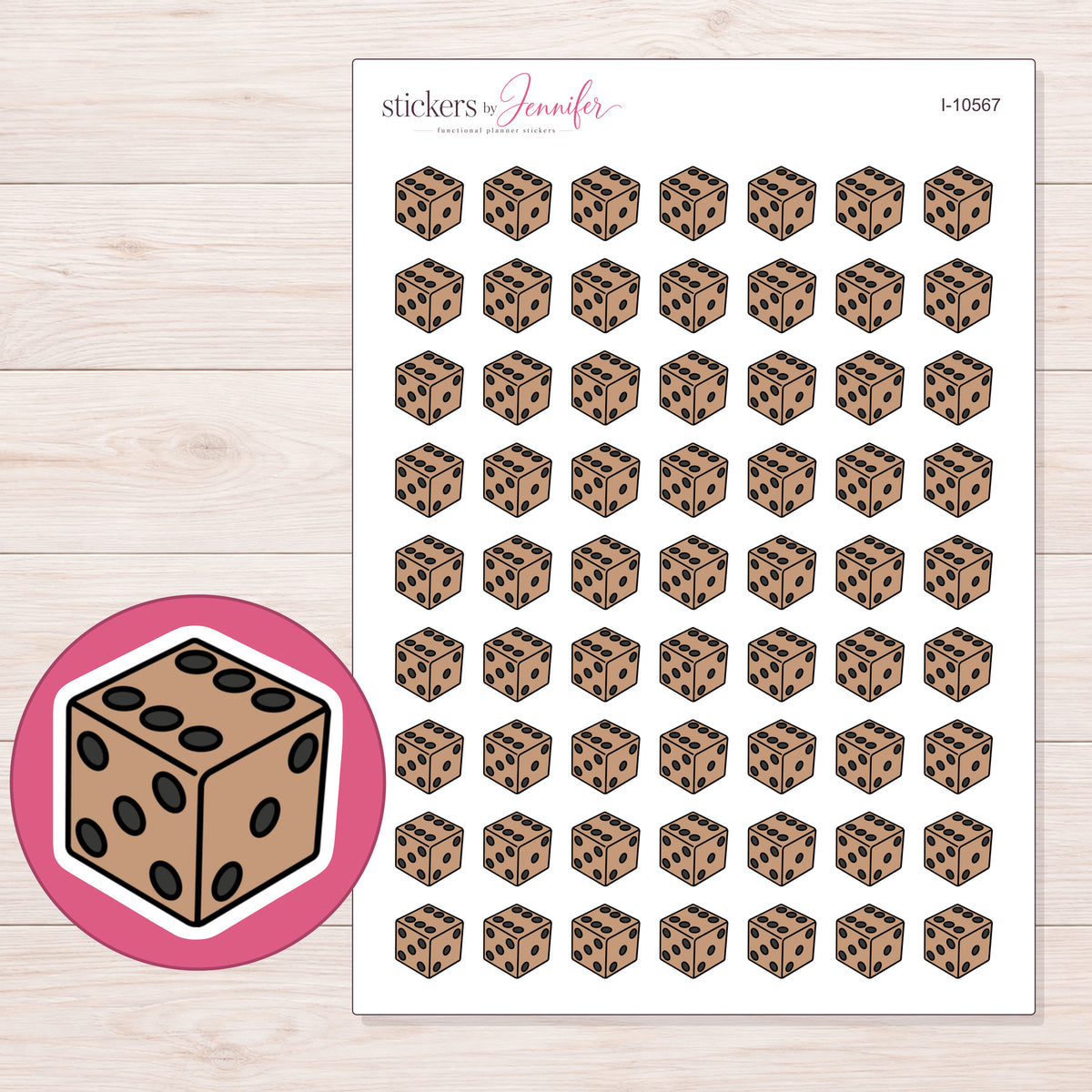 I-10567 planner sticker sheet with enlarged sticker detail
