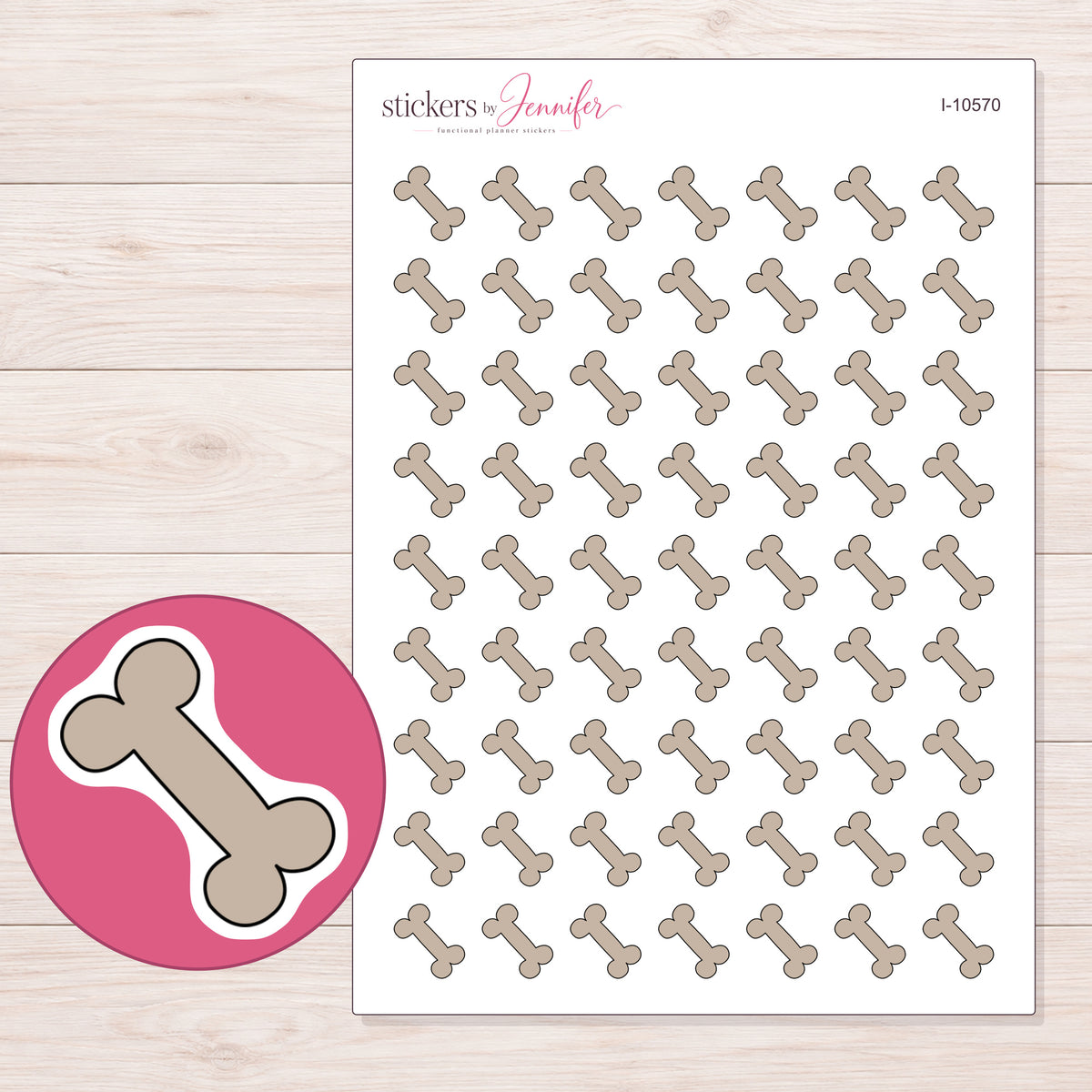 I-10570 planner sticker sheet with enlarged sticker detail