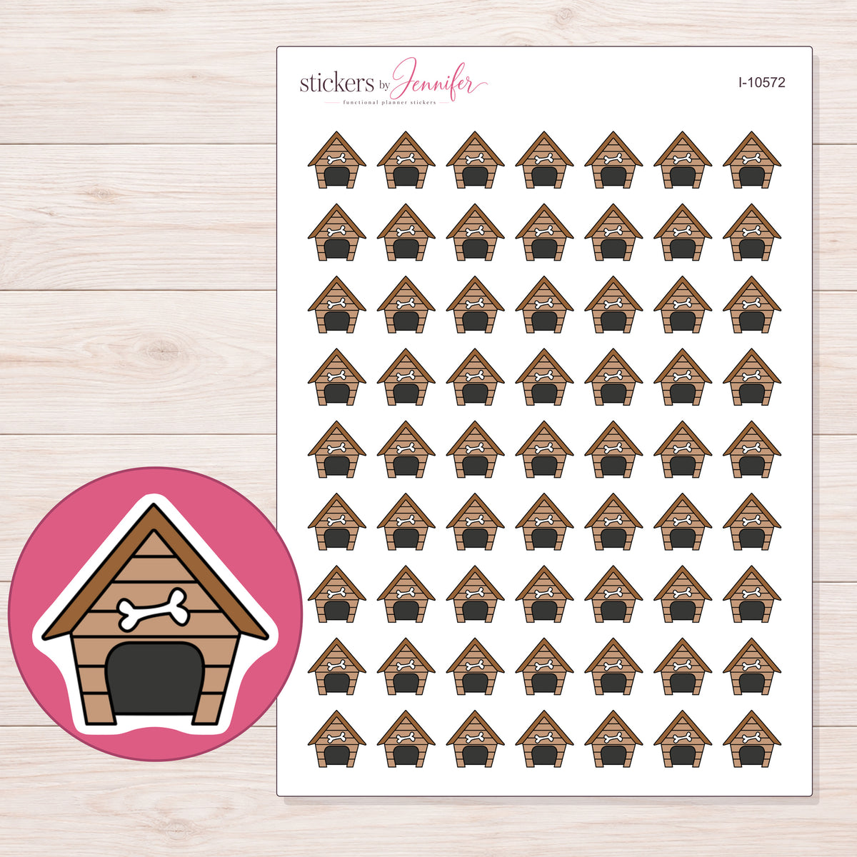 I-10572 planner sticker sheet with enlarged sticker detail