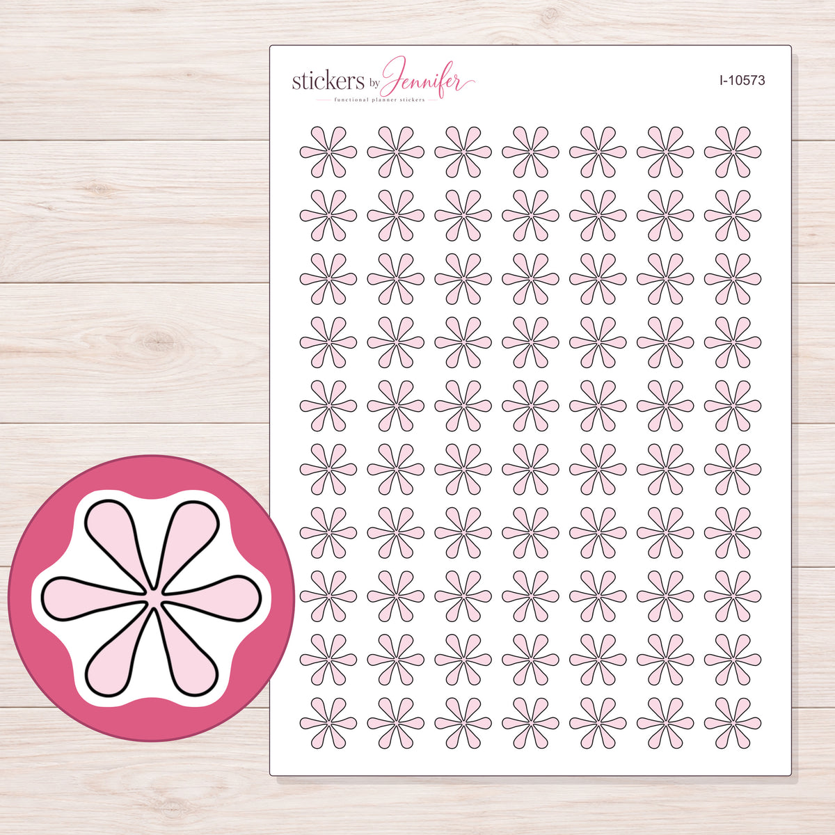 I-10573 planner sticker sheet with enlarged sticker detail